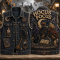 Hocus Pocus Salem Spells Never Fade Denim Vest Hocus Pocus Merch Best Halloween Gifts - Merchluma