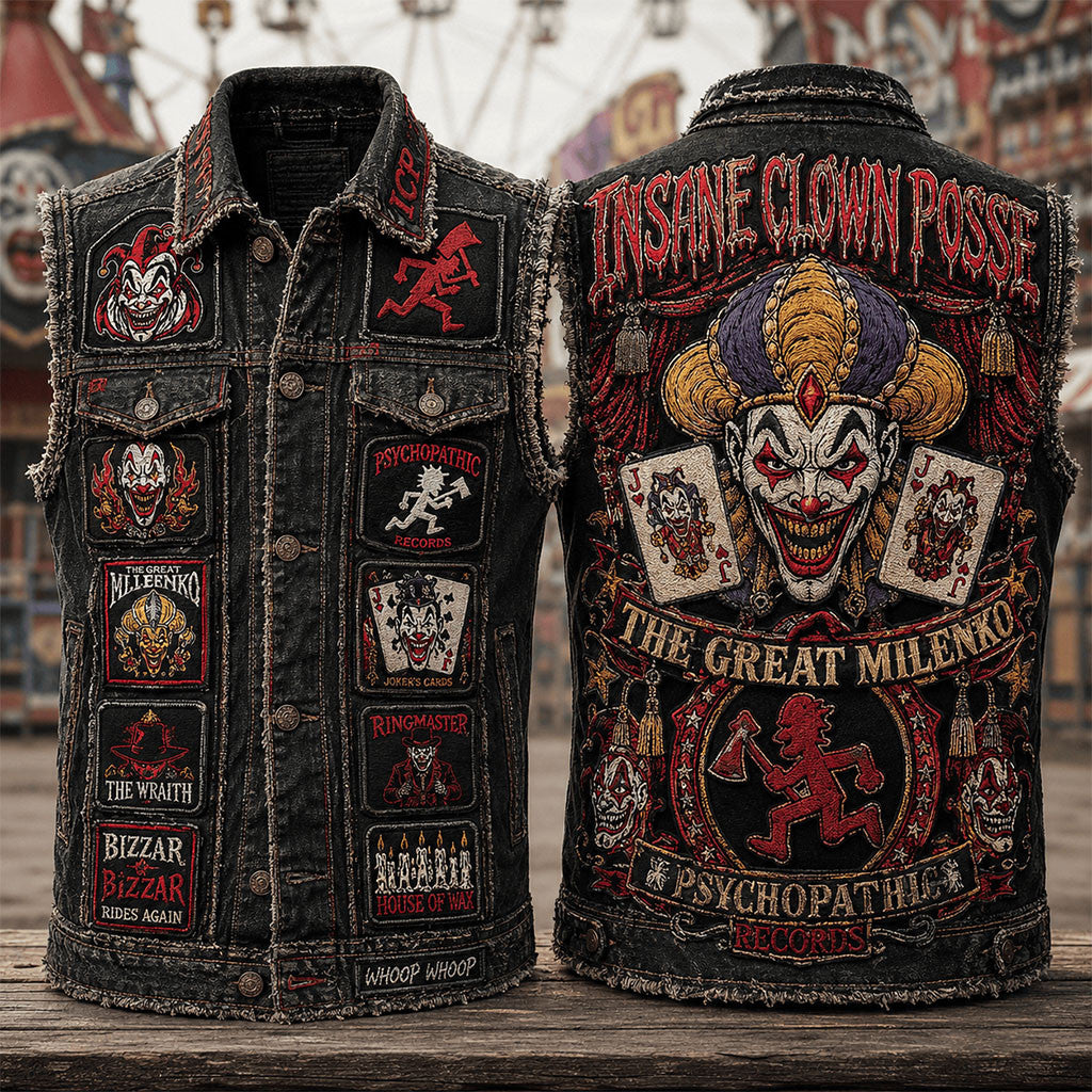 Insane Clown Posse The Great Milenko Denim Vest Insane Clown Posse Merch Hip Hop Fan Gifts - Merchluma