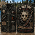 Jason Voorhees Camp Crystal Lake Denim Vest Friday the 13th Merch Gift For Horror Fans - Merchluma