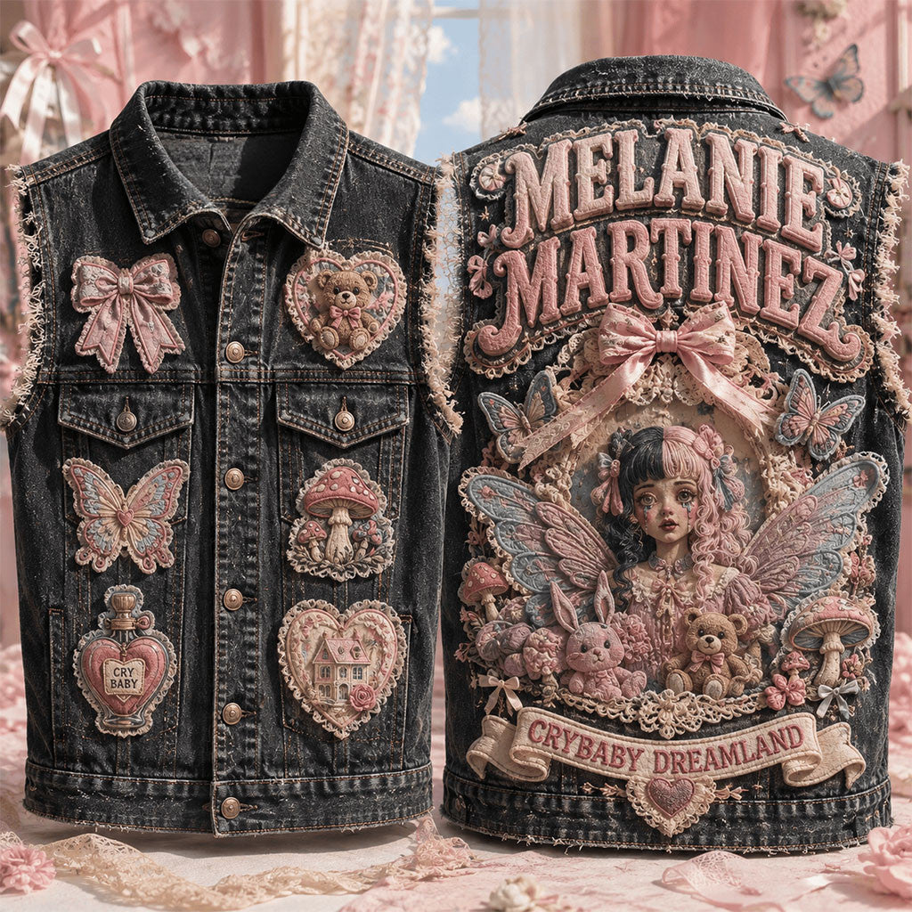 Melanie Martinez Crybaby Dreamland Denim Vest Melanie Martinez Merch Gift For Music Lovers - Merchluma