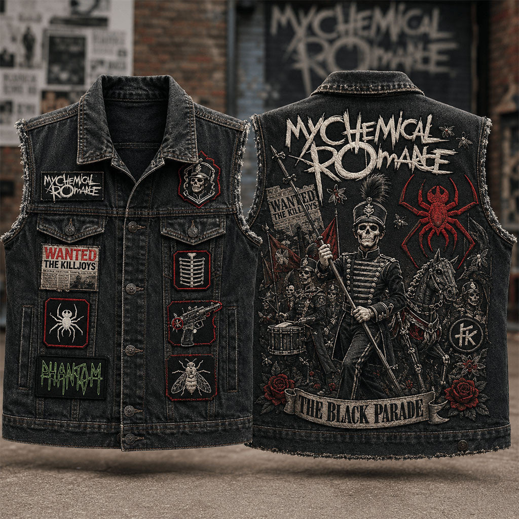 My Chemical Romance The Black Parade Denim Vest MCR Merch Present For Band Fans - Merchluma