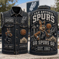 San Antonio Spurs Merch Go Spurs Go Est 1967 Denim Vest Gift For Basketball Fans - Merchluma