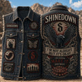 Shinedown I'm Not Alright But It's Okay Denim Vest Shinedown Merch Gift For Rock Band Fans - Merchluma
