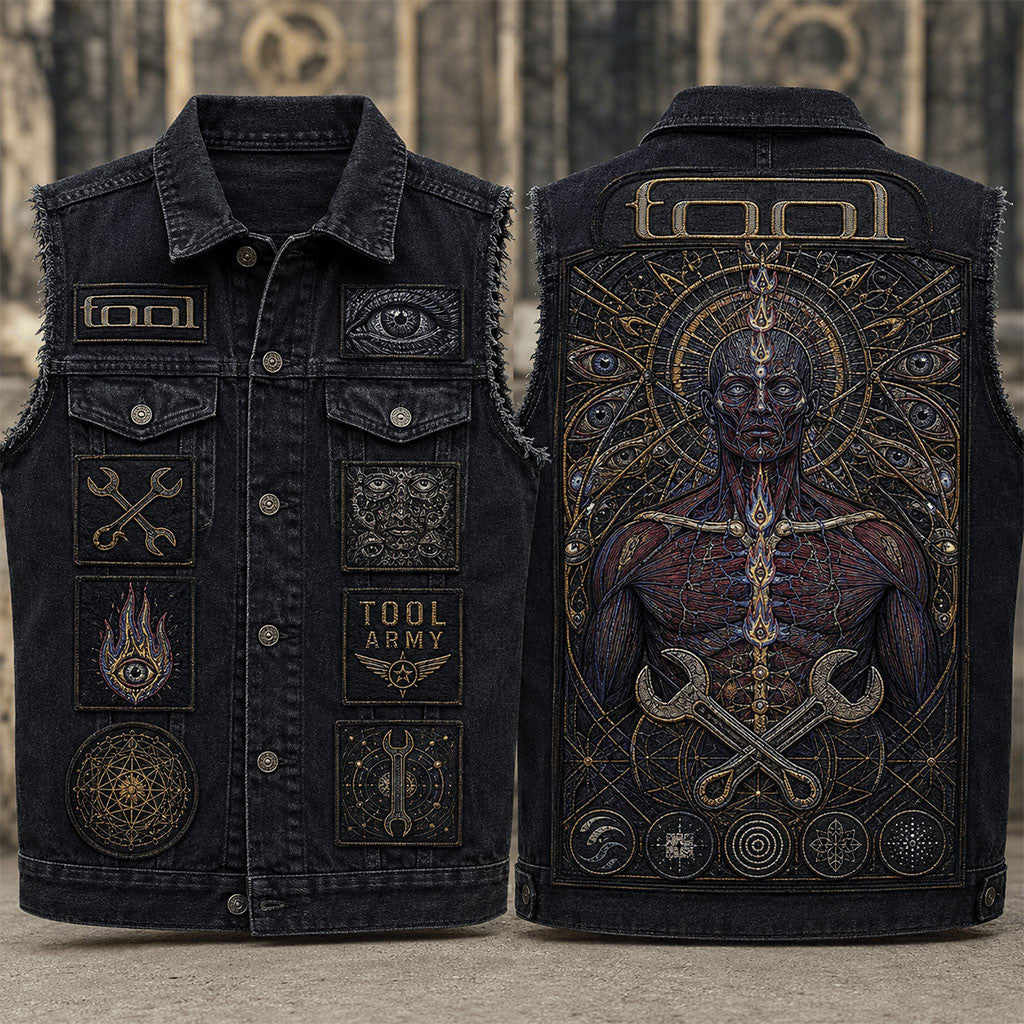 TOOL Band Merch 2026 Tool Army Denim Vest Concert Outfits For Fans Gift For Brothers - Merchluma