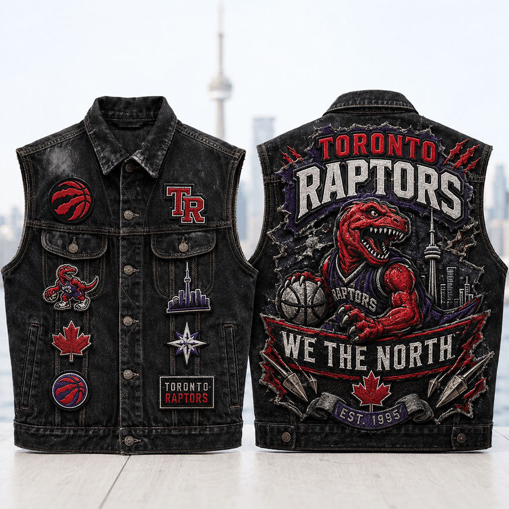 Toronto Raptors We The North Denim Vest Toronto Raptors Merch Best Gift For Basketball Fans - Merchluma