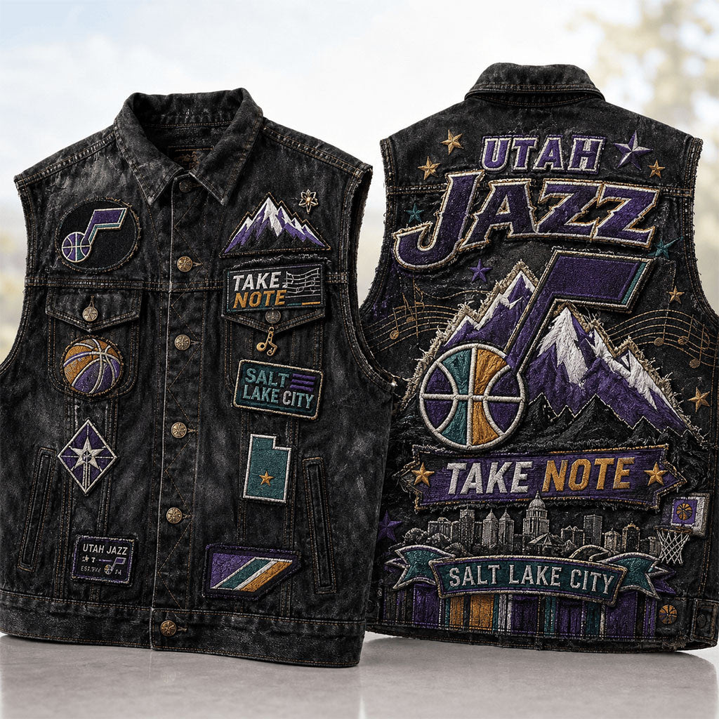 Utah Jazz Take Not Salt Lake City Denim Vest Utah Jazz Merch Gift For Basketball Lovers - Merchluma