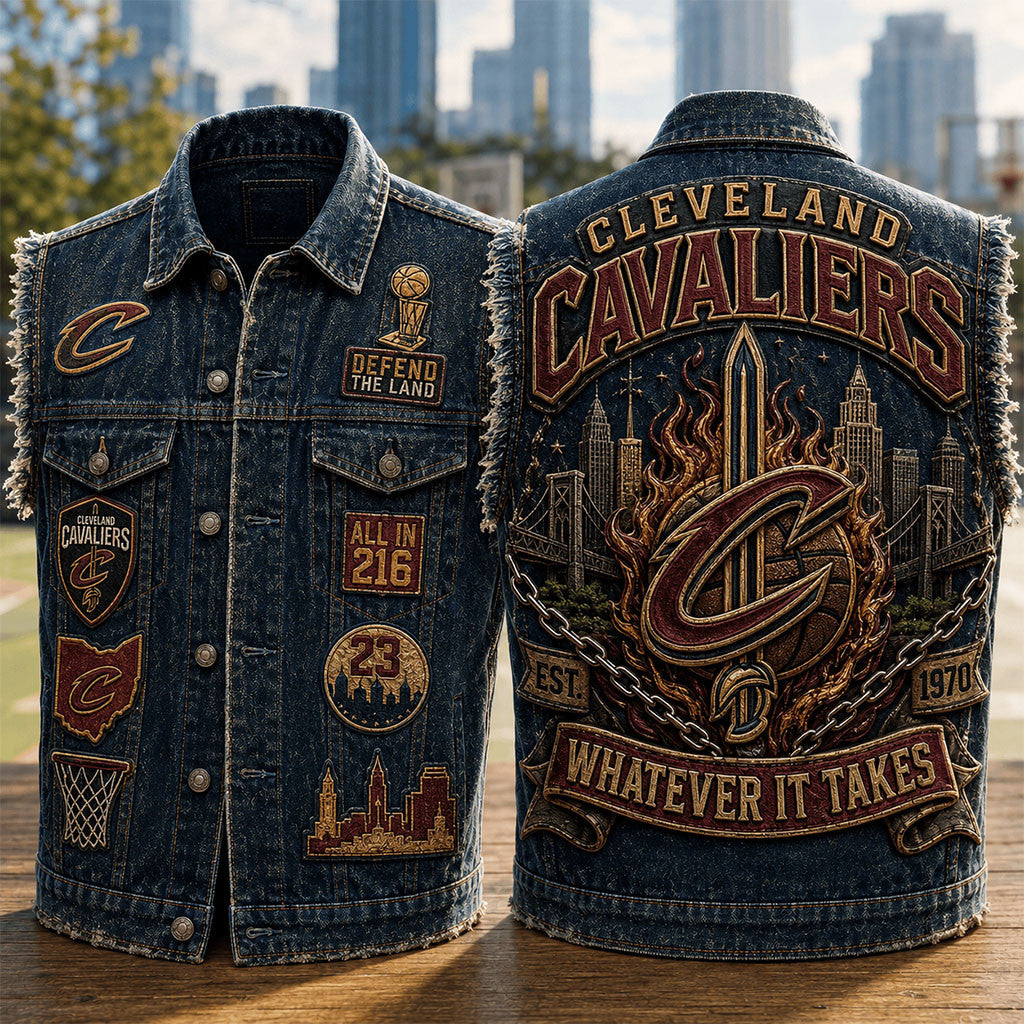 Cleveland Cavaliers Whatever It Takes Denim Vest All In 216 Cavaliers Merch Basketball Fan Gift - Merchluma