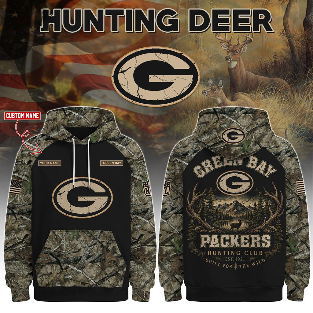 Custom Green Bay Packers Special Hunting Season 2026 Hoodie Packers Merch Football Fan Gear - Merchluma