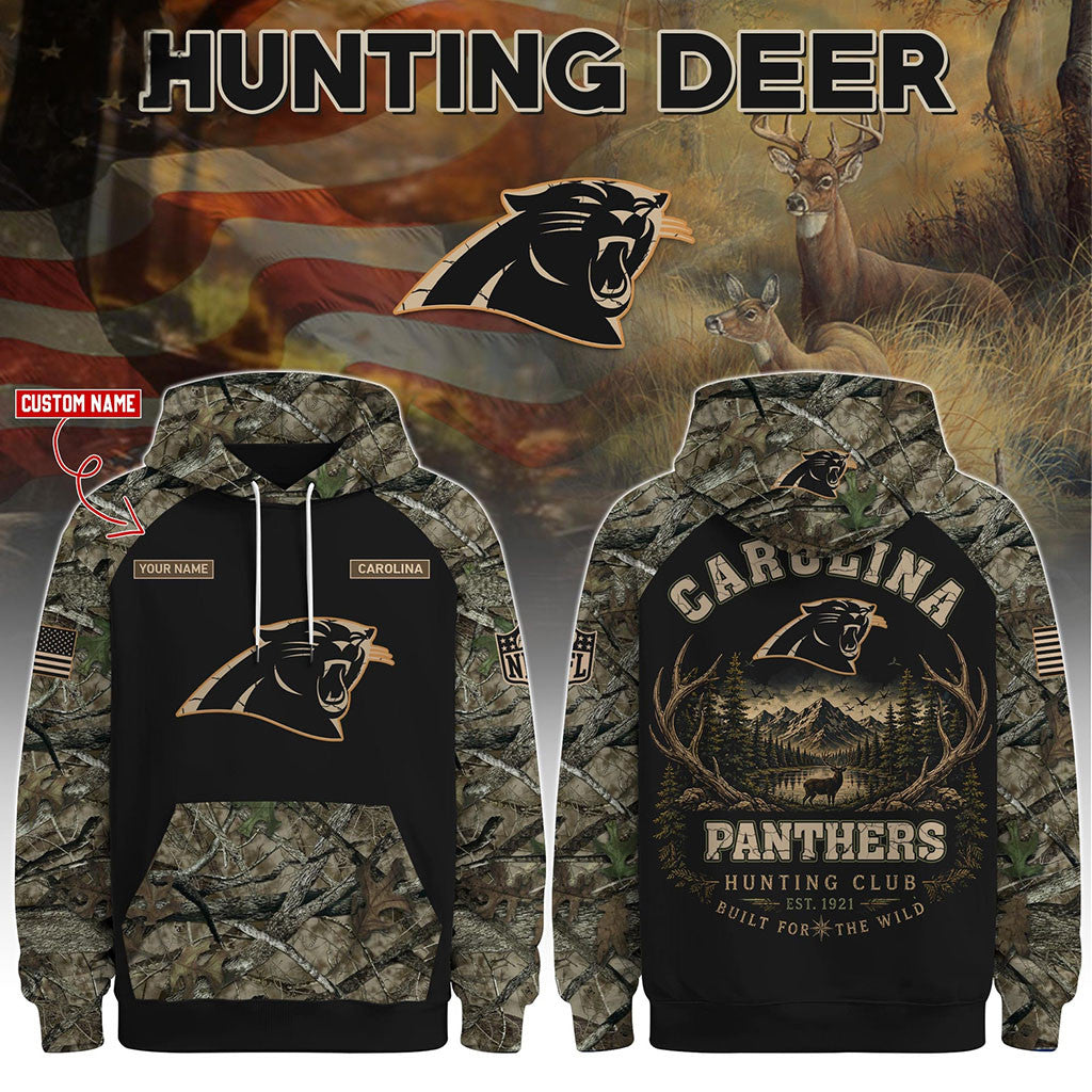 Personalized Carolina Panthers Special Hunting Season 2026 Hoodie Panthers Merch Gift For Fans - Merchluma