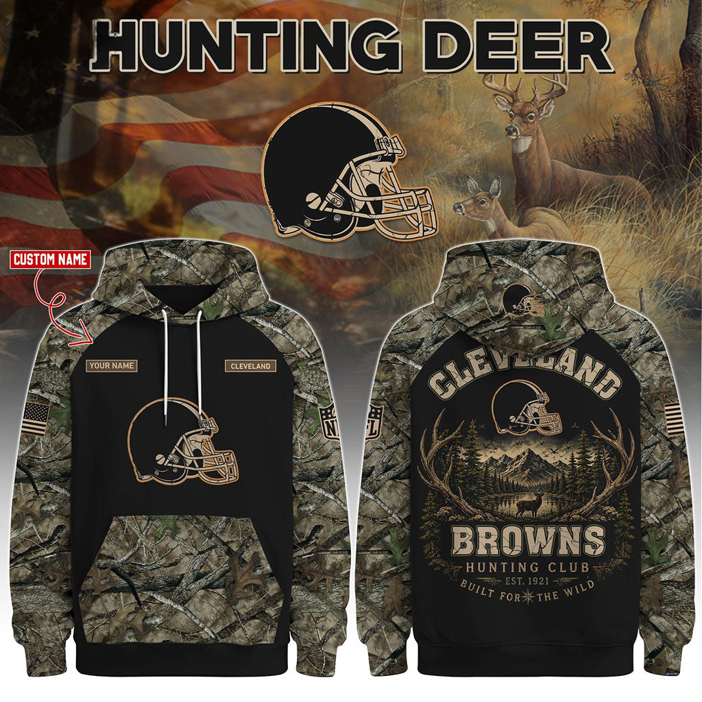 Personalized Cleveland Browns Special Hunting Season 2026 Hoodie Browns Merch Football Fan Gear - Merchluma