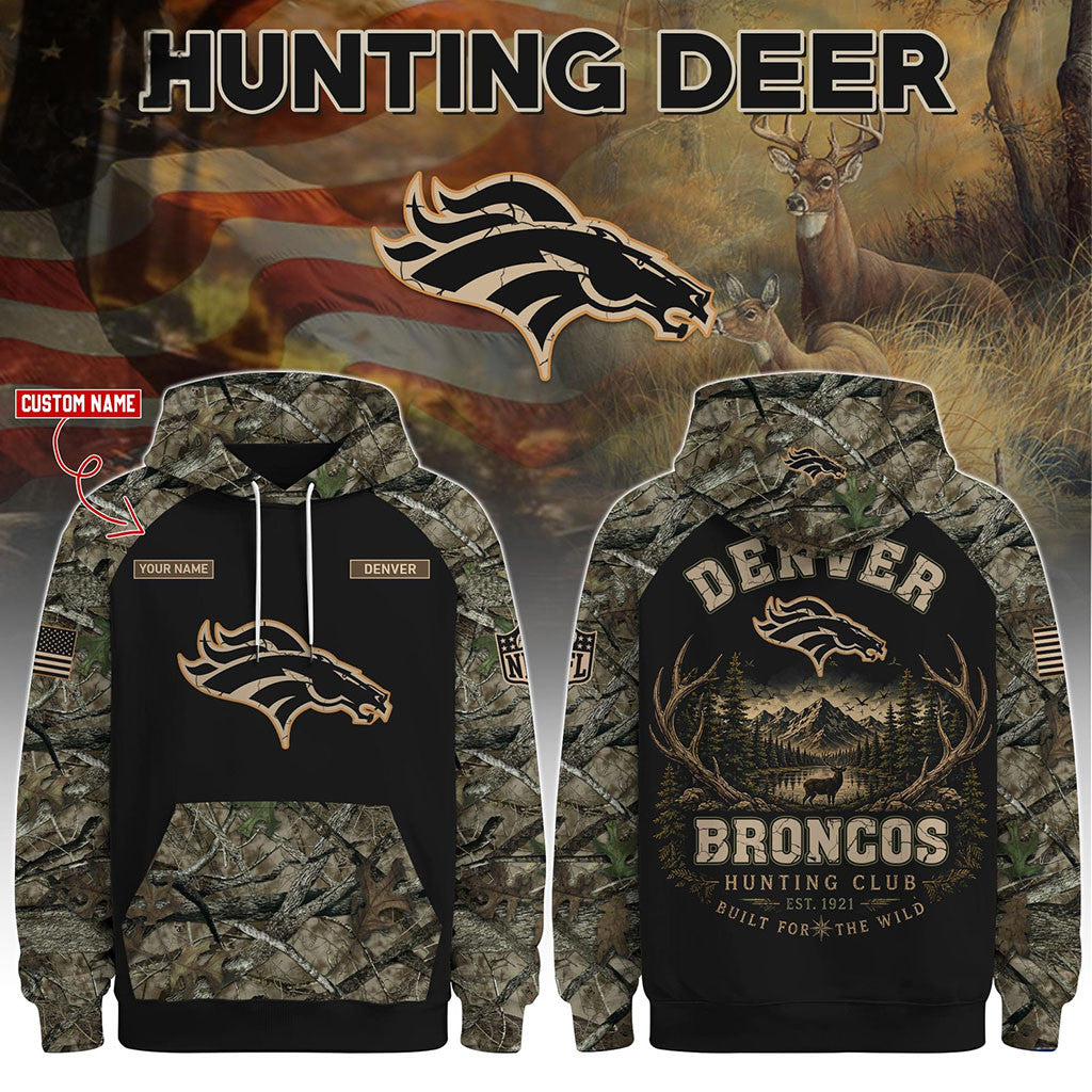 Personalized Denver Broncos Special Hunting Season 2026 Hoodie Denver Broncos Merch Fan Gifts - Merchluma