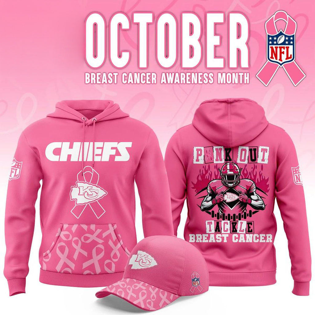 Kansas City Chiefs October Breast Cancer Awareness Month 2026 Hoodie KC Chiefs Merch Gifts - Merchluma