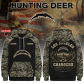 Personalized Los Angeles Chargers Special Hunting Season 2026 Hoodie LA Chargers Merch Fan Gift - Merchluma