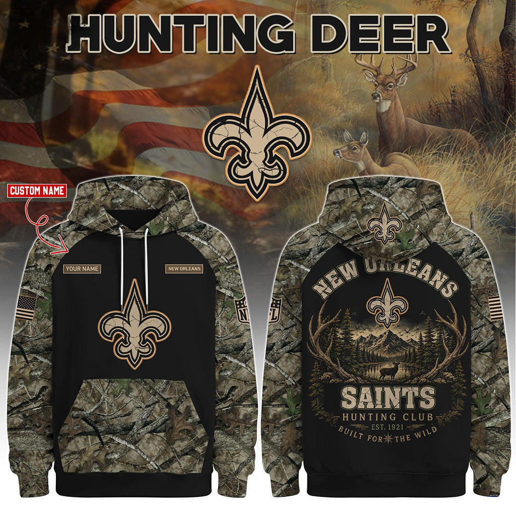 Personalized New Orleans Saints Special Hunting Season 2026 Hoodie NO Saints Merch Fan Gifts - Merchluma