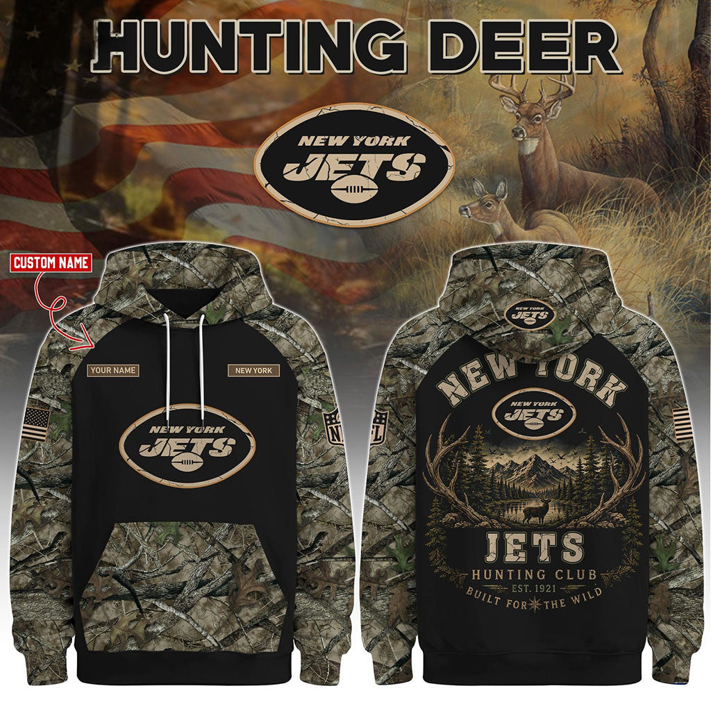 Personalized New York Jets Special Hunting Season 2026 Hoodie Jets Merch Gift For Football Fans - Merchluma