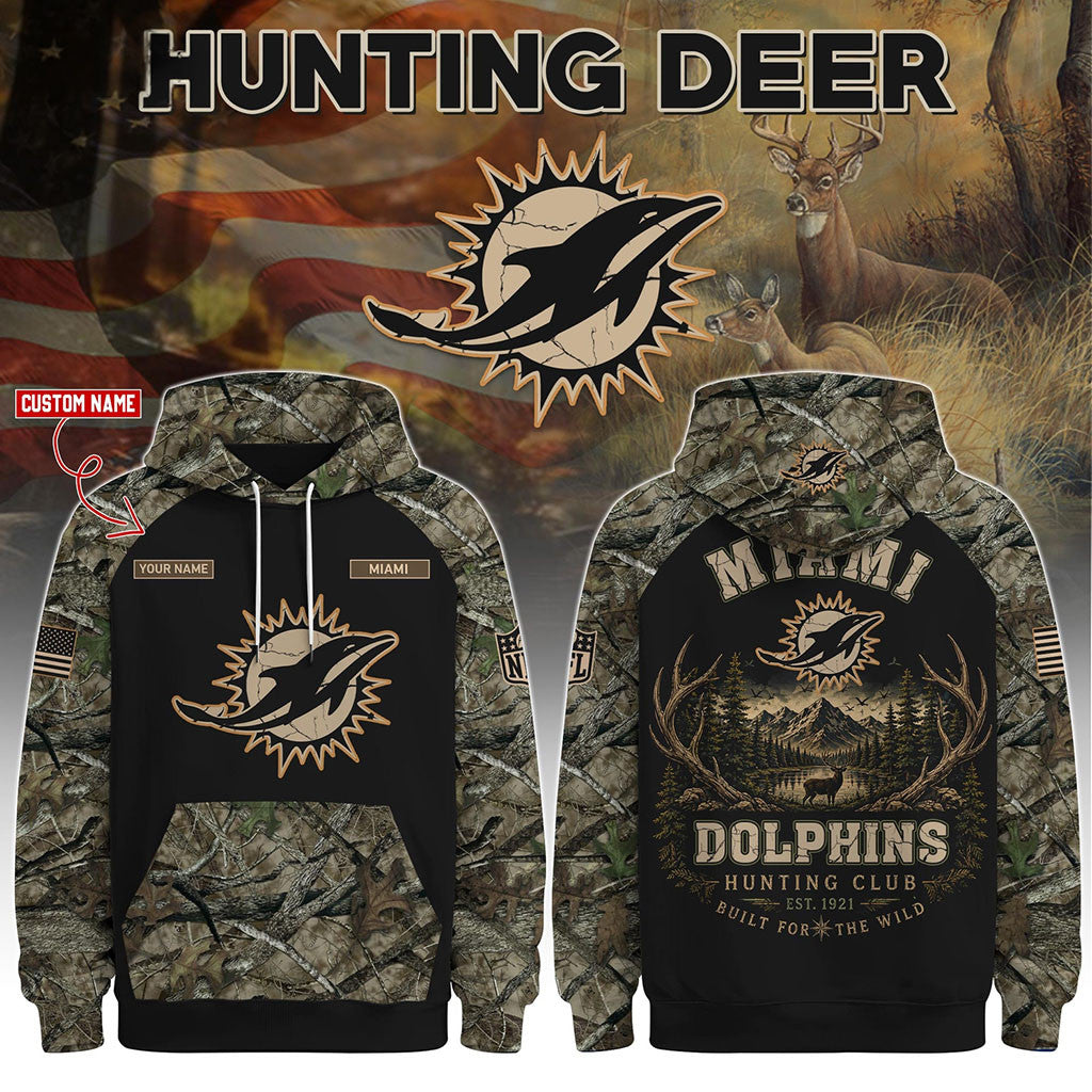 Personalized Miami Dolphins Special Hunting Season 2026 Hoodie Miami Dolphins Merch Fan Gifts - Merchluma