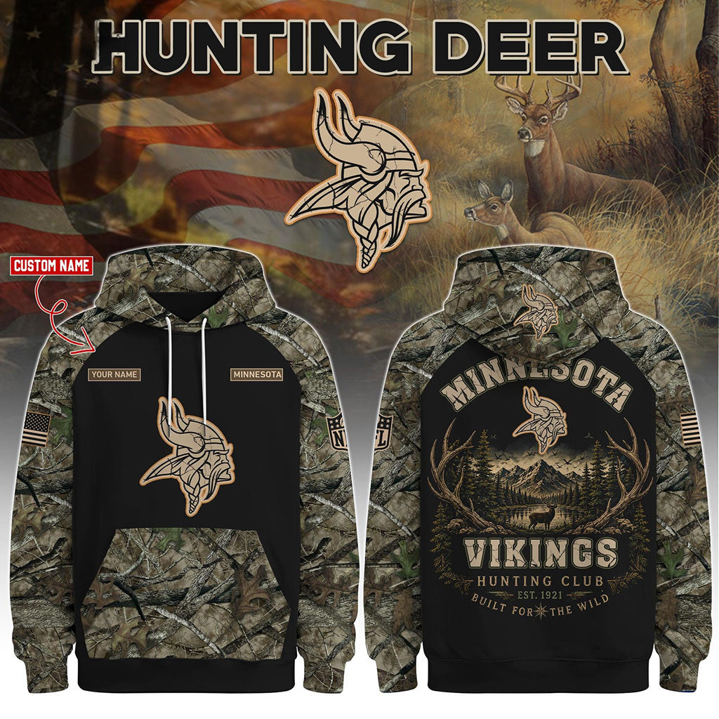 Personalized Minnesota Vikings Special Hunting Season 2026 Hoodie MN Vikings Merch Best Gifts - Merchluma