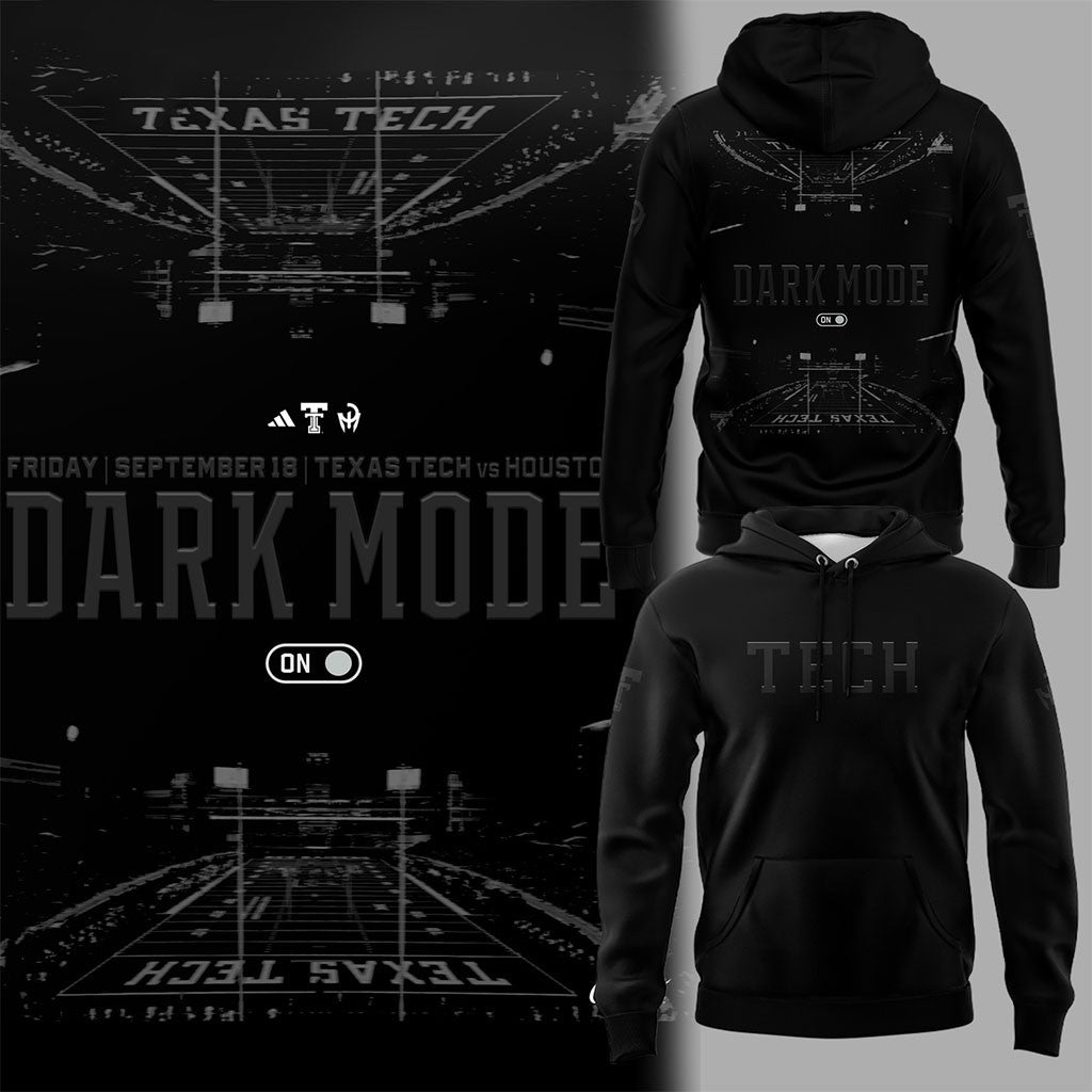 Texas Tech Red Raiders Dark Mode Friday Night Hoodie 2026 Red Raiders Merch Football Fan Gifts - Merchluma