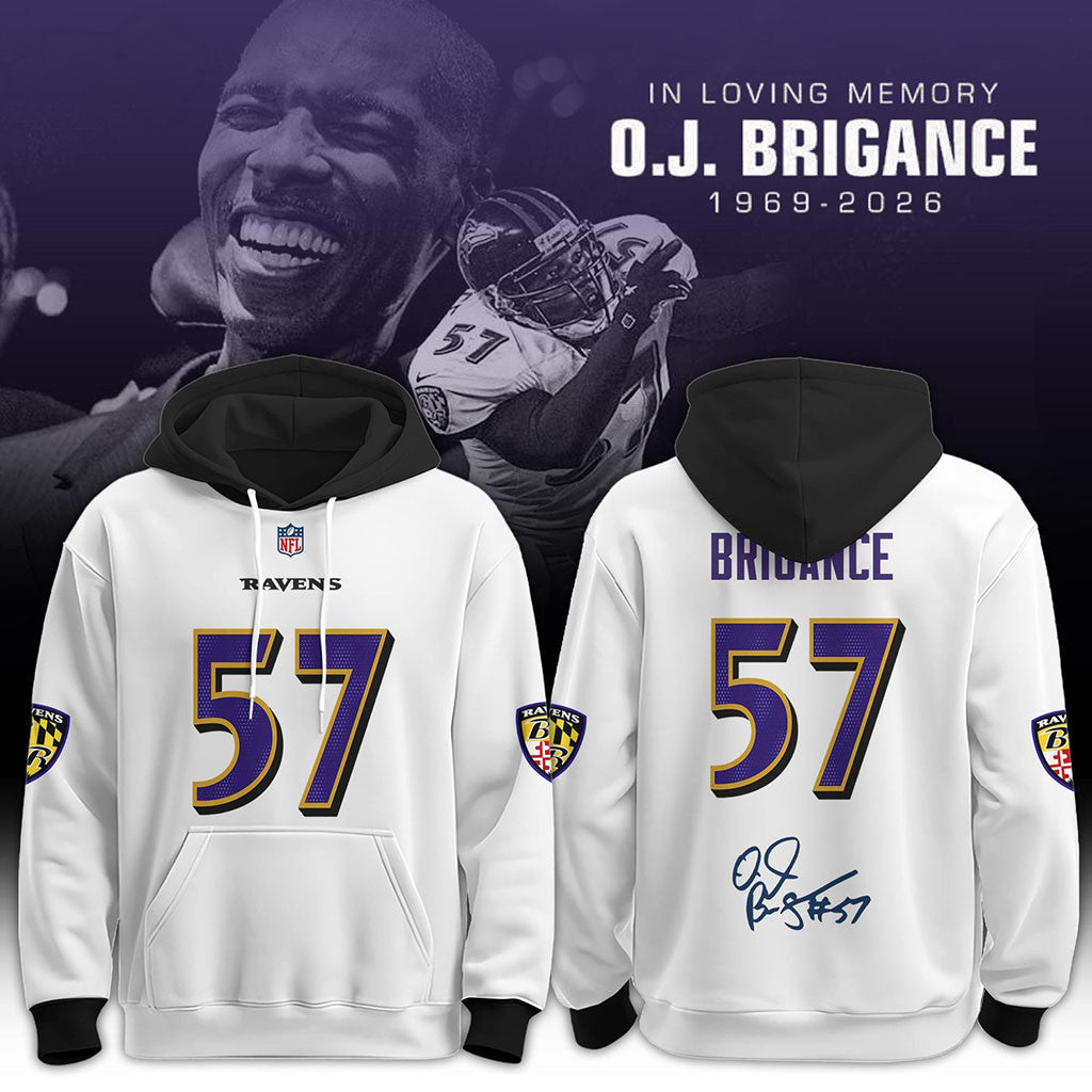 In Loving Memory OJ Brigance #57 Memorial Hoodie RIP OJ Brigance Merch Remembrance Gifts - Merchluma