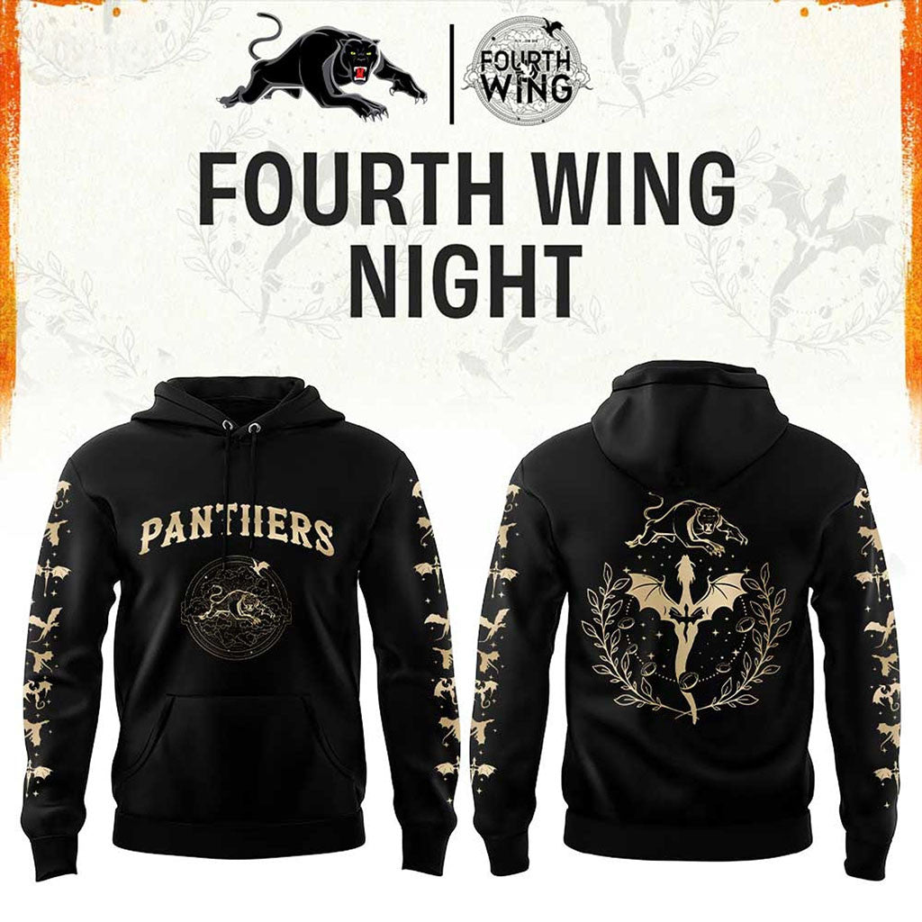 Penrith Panthers Fourth Wing Night 2026 Black Edition Hoodie Penrith Panthers Merch Fan Gifts - Merchluma