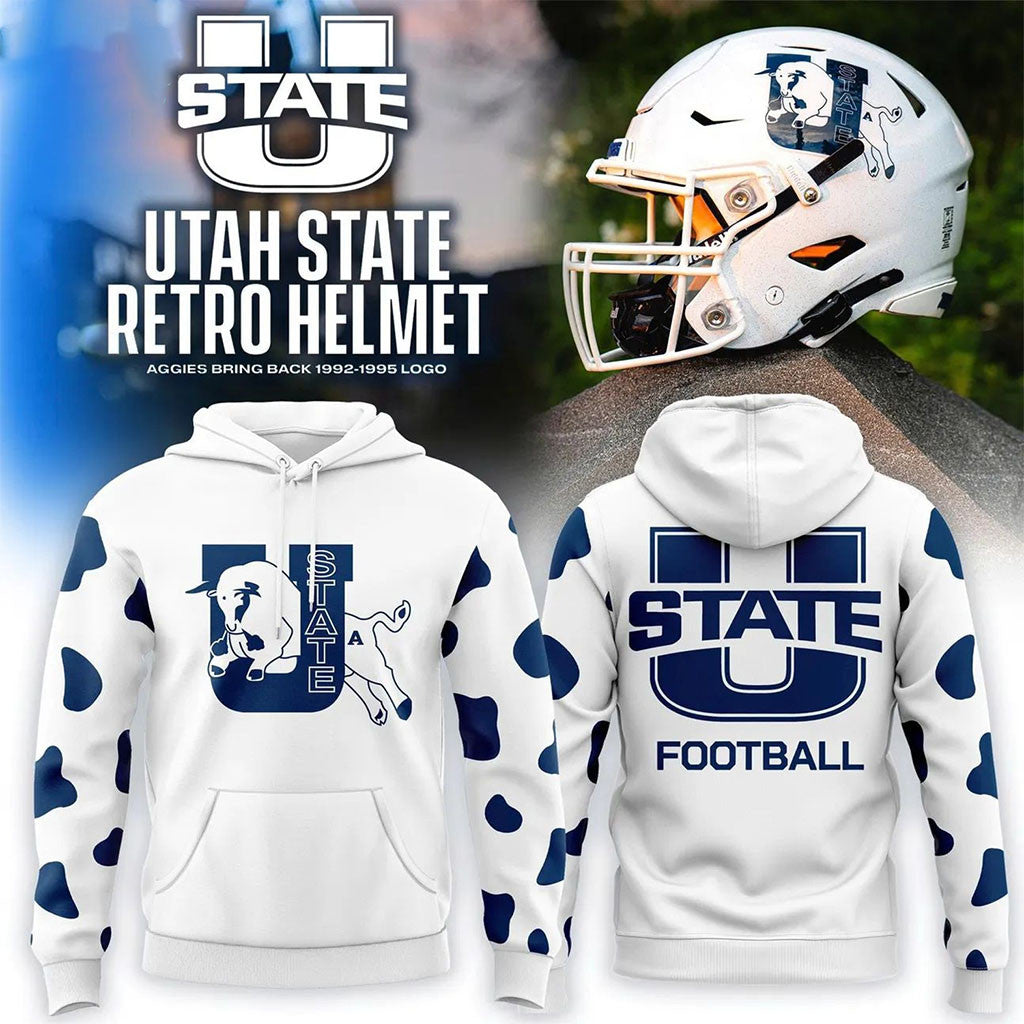 Utah State Aggies Football 1992 1995 Vintage Logo Hoodie Utah State Football Merch Fan Gifts - Merchluma
