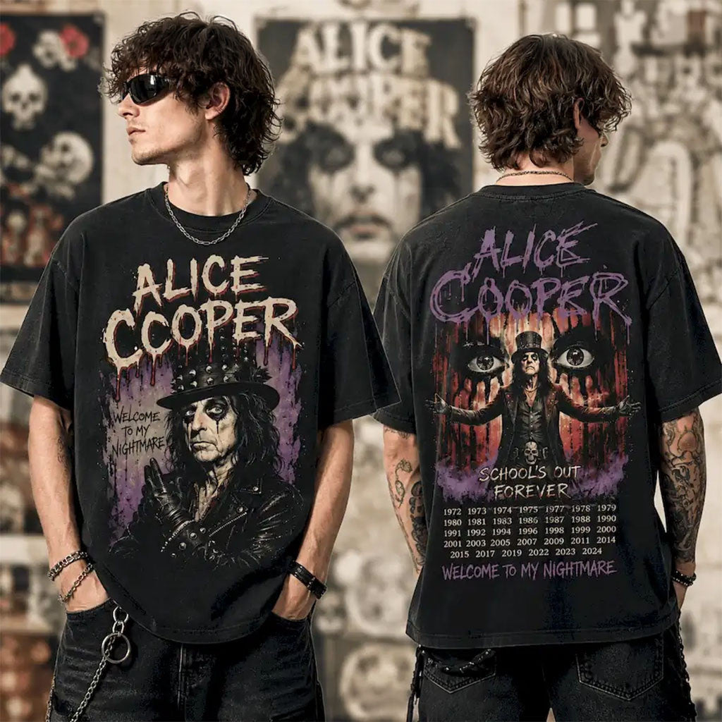 Alice Cooper Alice's Attic Tour 2026 Vintage Horror Graphic T-Shirt Alice Cooper Merch Fan Gift - Merchluma