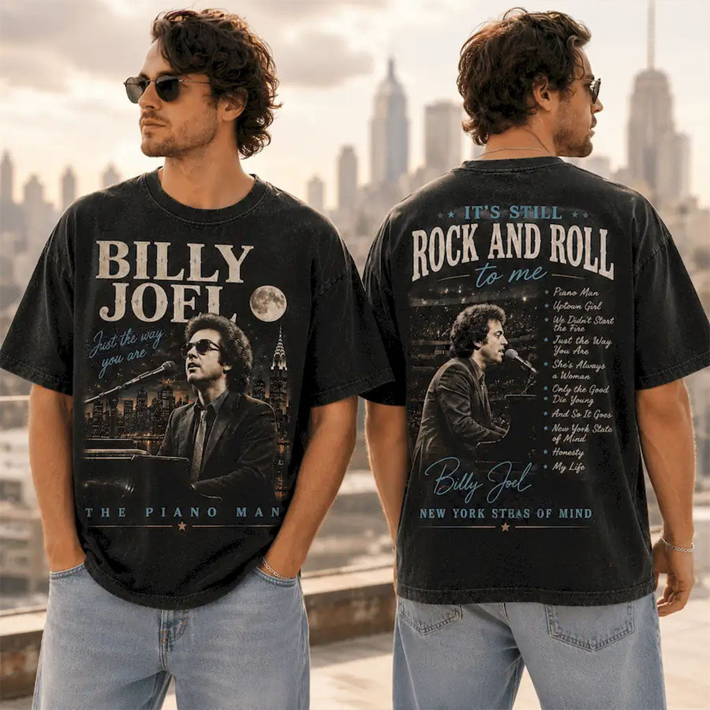 Billy Joel Piano Man New York State of Mind Vintage T-Shirt Billy Joel Merch Gift For Music Fan - Merchluma