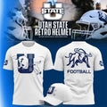 Utah State Aggies Retro Logo White T-Shirt Utah State Football Merch Best Gift For Brothers - Merchluma