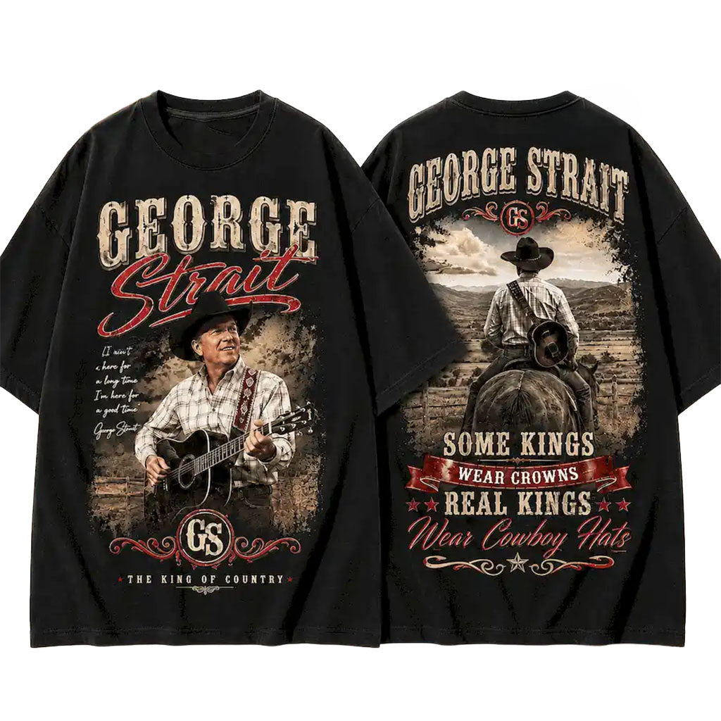 George Strait King of Country Shirt Some Kings Wear Crowns Cowboy Western George Strait Merch - Merchluma
