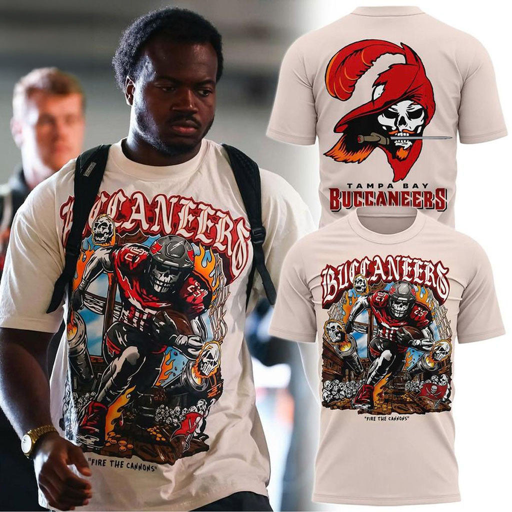 Tampa Bay Buccaneers 2026 Fire the Cannons T-Shirt Buccaneers Merch Gift For Husband - Merchluma