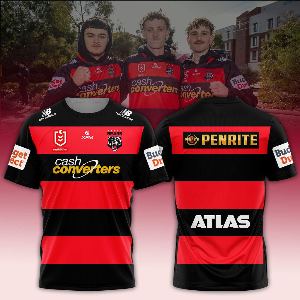 Perth Bears NRL 2026 T-Shirt Striped Shirt Perth Bears Merch Cool Gift For Rugby Fans - Merchluma