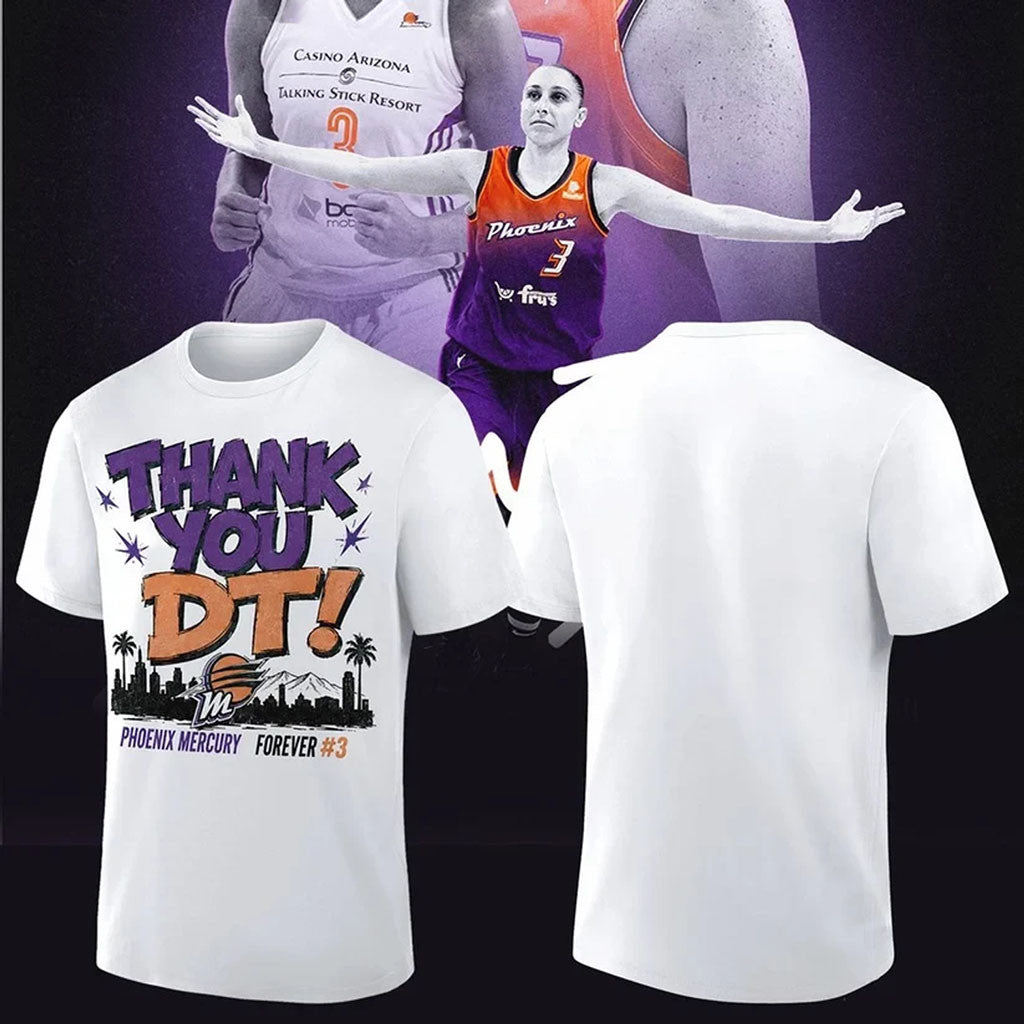 Diana Taurasi 20 Years Anniversary Shirt Thank You DT Phoenix Mercury Forever #3 T-Shirt Gifts - Merchluma