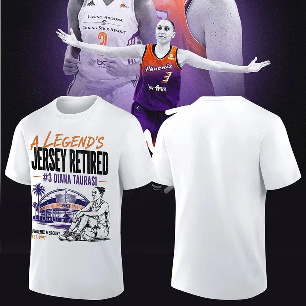 Diana Taurasi Phoenix Mercury 20 Years Anniversary Shirt A Legend's Jersey Retired #3 Merch - Merchluma