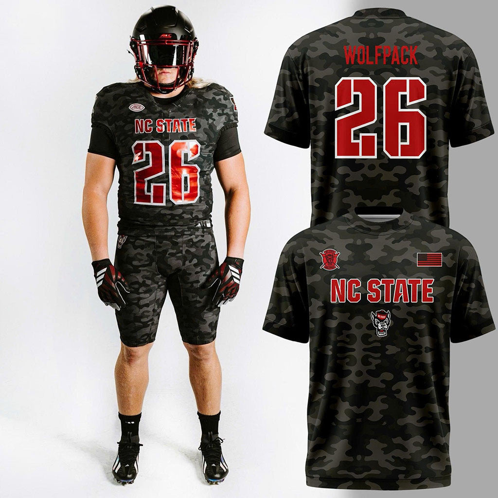 NC State Wolfpack 2026 Football Camo USA T-Shirt NC State Wolfpack Merch Game Day Gifts - Merchluma