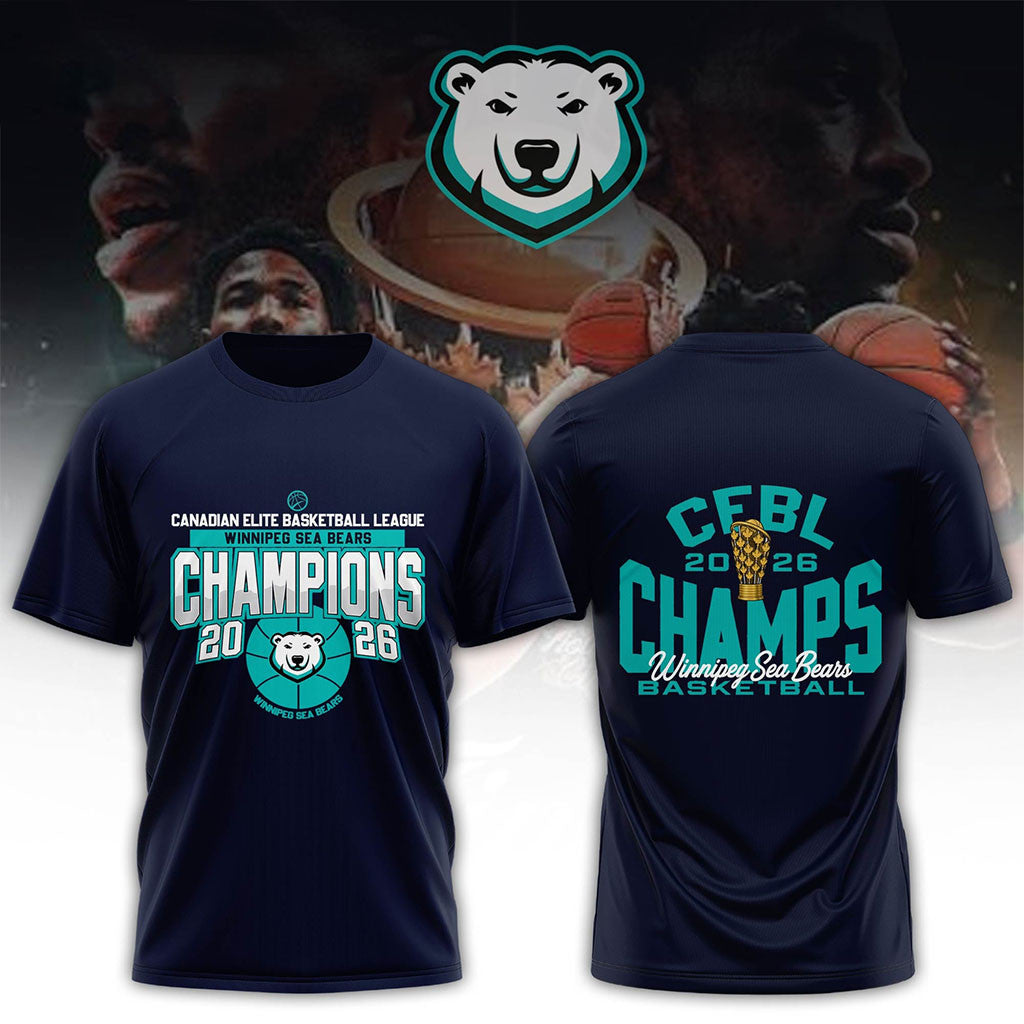 Winnipeg Sea Bears CEBL Champions T-Shirt Basketball Championship Fan Apparel Sea Bears Merch - Merchluma
