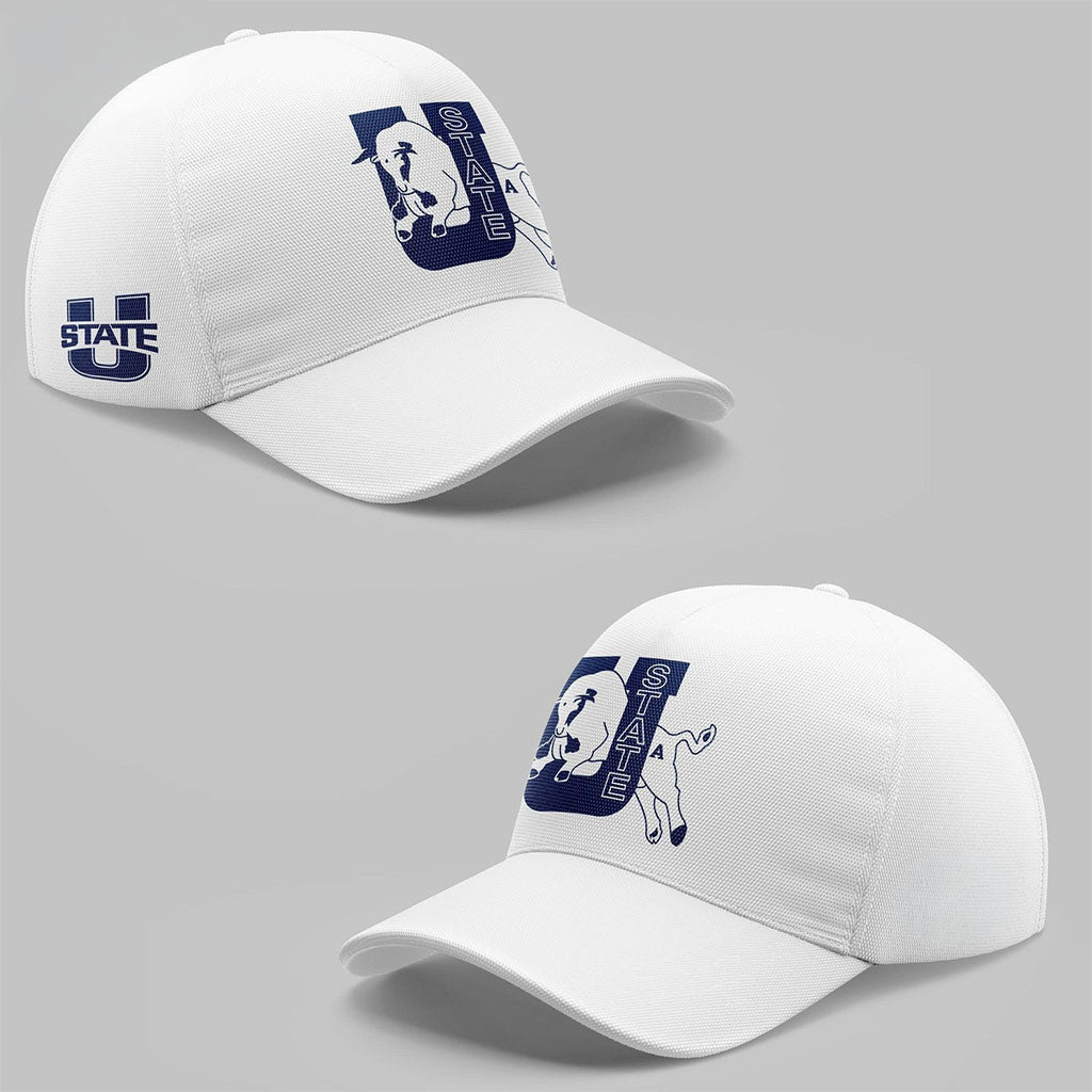 Utah State Aggies Retro Logo White Hat Utah State Football Merch Game Day Gear Gift For Fans - Merchluma