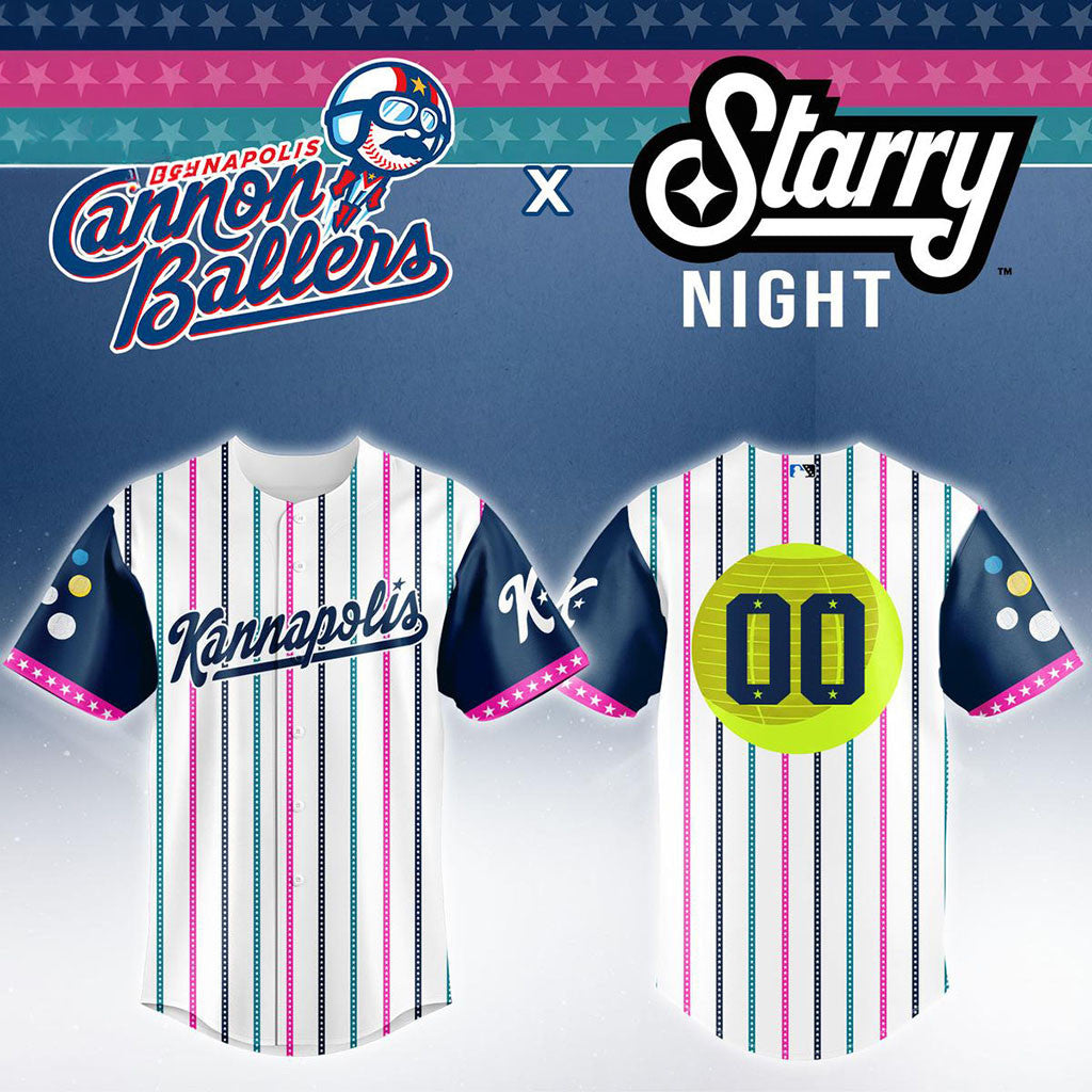 Personalized Kannapolis Cannon Ballers X Starry Night 2026 Baseball Jersey Ballers Merch Gifts - Merchluma