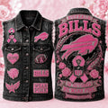 Buffalo Bills Breast Cancer Awareness Denim Vest In October We Wear Pink Buffalo Bills Merch - Merchluma