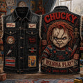 Chucky Wanna Play Good Guys Denim Vest Chucky Merch Best Gift For Horror Fans - Merchluma