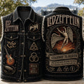 Led Zeppelin Stairway To Heaven Denim Vest Led Zeppelin Merch Rock And Roll Fan Gifts - Merchluma