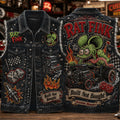 Rat Fink Built Not Bought Denim Vest Rat Fink Merch Unique Gift For Brothers - Merchluma