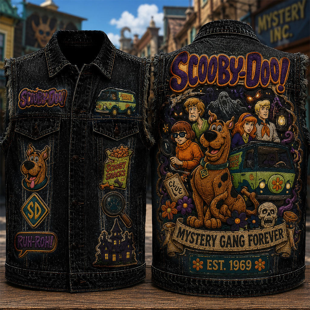 Scooby-Doo Mystery Gang Forever Denim Vest Scooby-Doo Merch Present For Friends - Merchluma