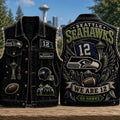 Seattle Seahawks We Are 12 Denim Vest Go Hawks Jacket Seattle Seahawks Merch Football Fan Gifts - Merchluma