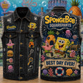 SpongeBob SquarePants Best Day Ever Denim Vest SpongeBob SquarePants Merch Cute Gift Ideas - Merchluma