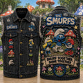 The Smurfs Merch Smurf Together Shine Together Denim Vest Birthday Ideas For BFF - Merchluma