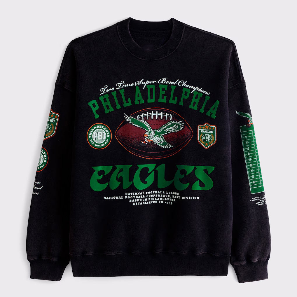 Philadelphia Eagles Two Time Super Bowl Champions Sweatshirt Fly Eagles Fly Merch Fans Gifts - Merchluma