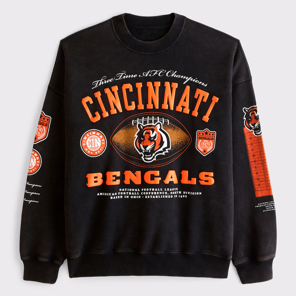 Cincinnati Bengals Three Time Champion Sweatshirt Bengals Merch Best Gifts For Football Fans - Merchluma