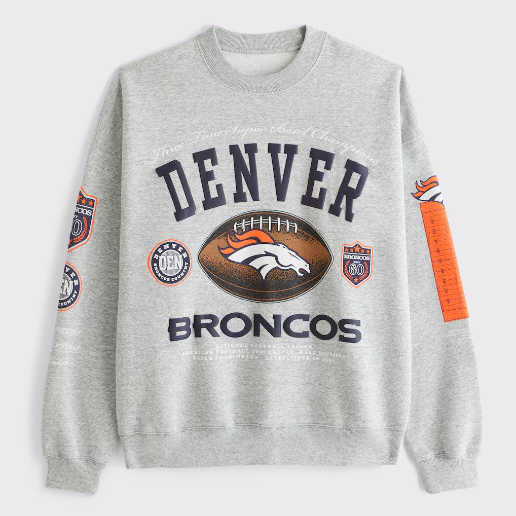 Denver Broncos Three Time Super Bowl Champions Sweatshirt Broncos Merchandise Gifts For Fan - Merchluma