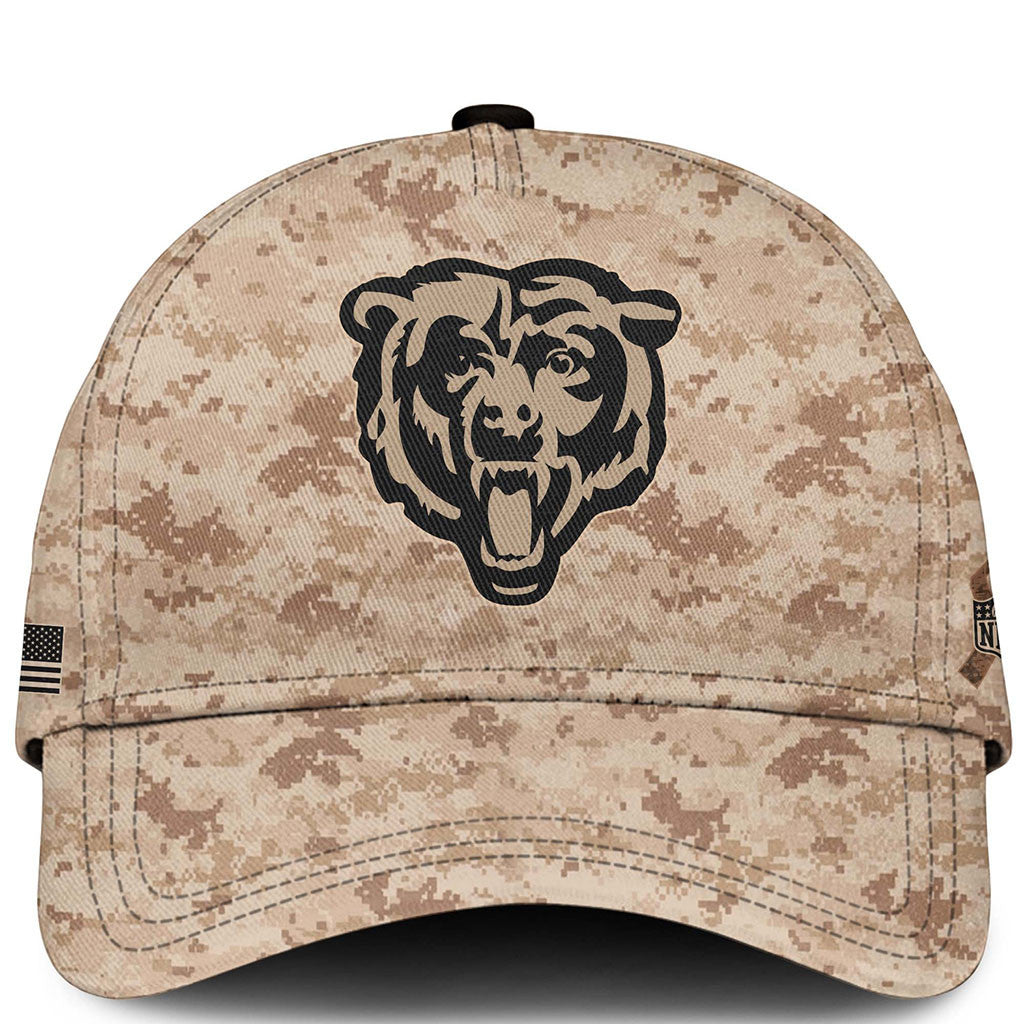Chicago Bears Veterans Day 2026 Camo Hat Chicago Bears Merch Presents For Football Lovers - Merchluma