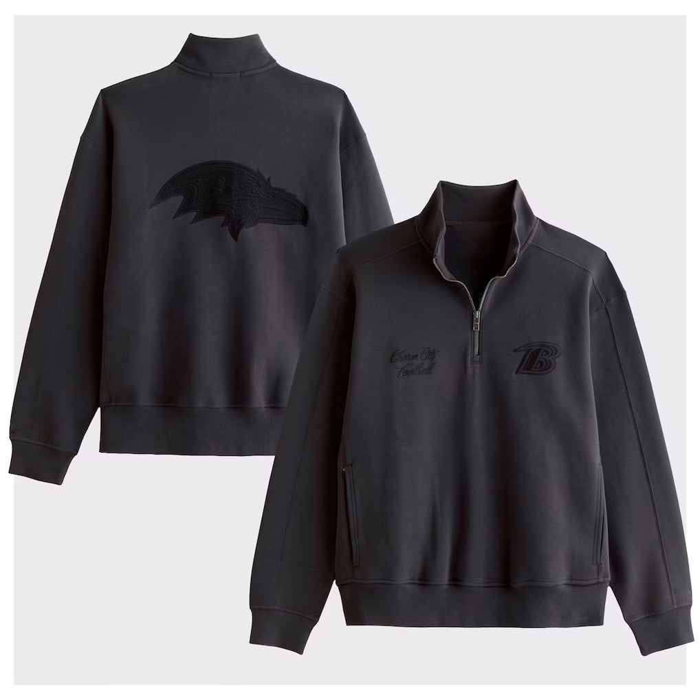 Baltimore Ravens Charm City Football Half-Zip Sweatshirt Ravens Merch Football Fan Gift Ideas - Merchluma